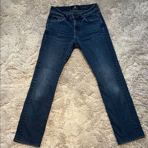 7 For All Mankind Dark Blue Straight Jeans